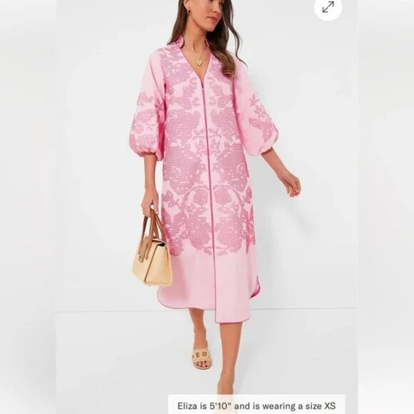 NWT Tuckernuck Pink Embroidery Caftan - Picture 1 of 4